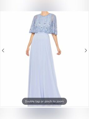 MAC DUGGAL Beaded A-Line Light Blue Maxi Dress Size 12 Formal Wear Evening Dress